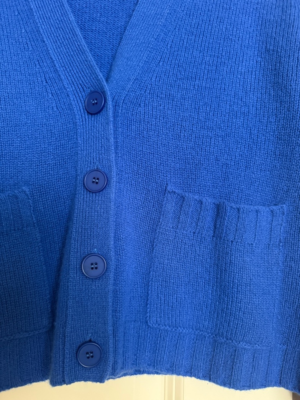 ME+EM S Small Cashmere Open Front V Neck Cardigan Layering Cobalt Electric Blue - Picture 7 of 12